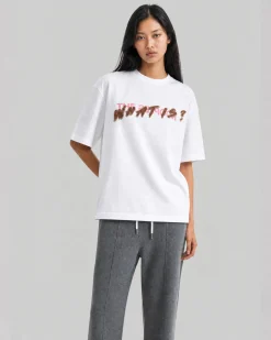 T-shirt patch en denim What Is blanc