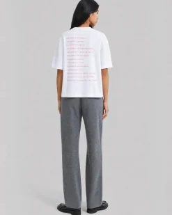 T-shirt patch en denim What Is blanc