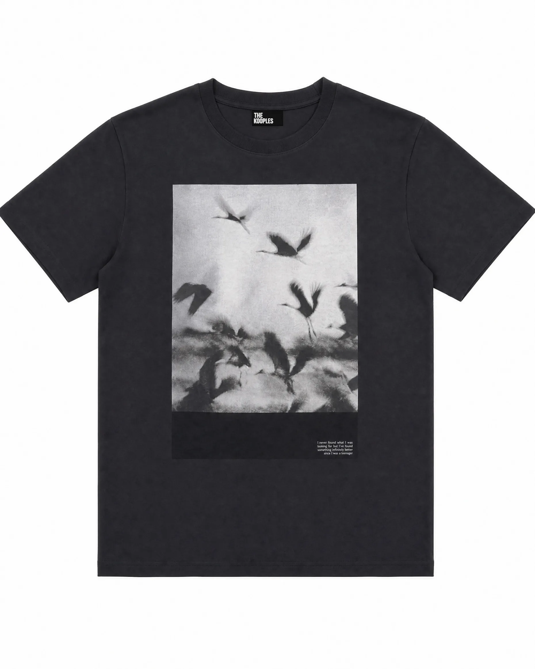 T-shirt sérigraphie oiseaux noir