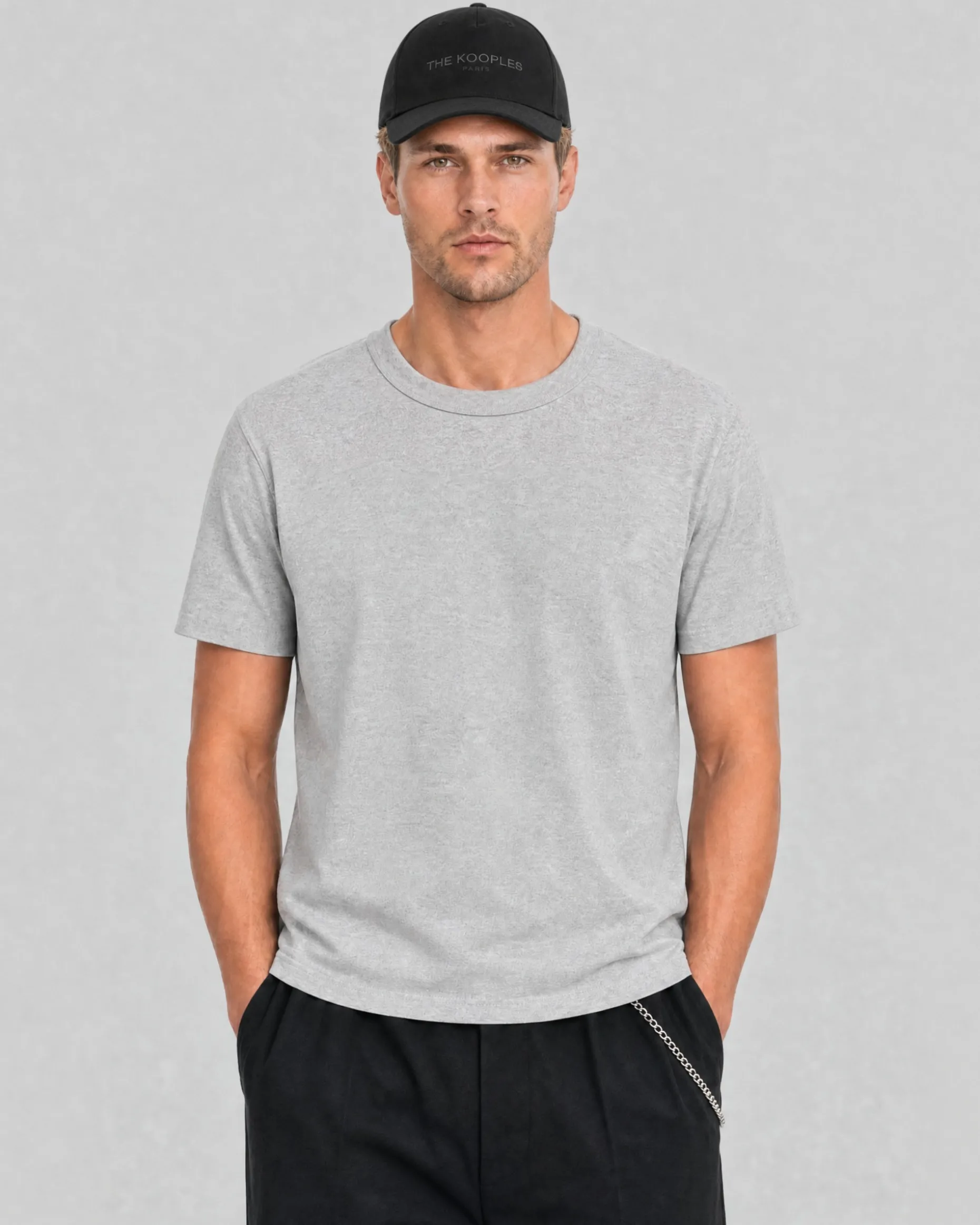 T-shirt uni gris chiné