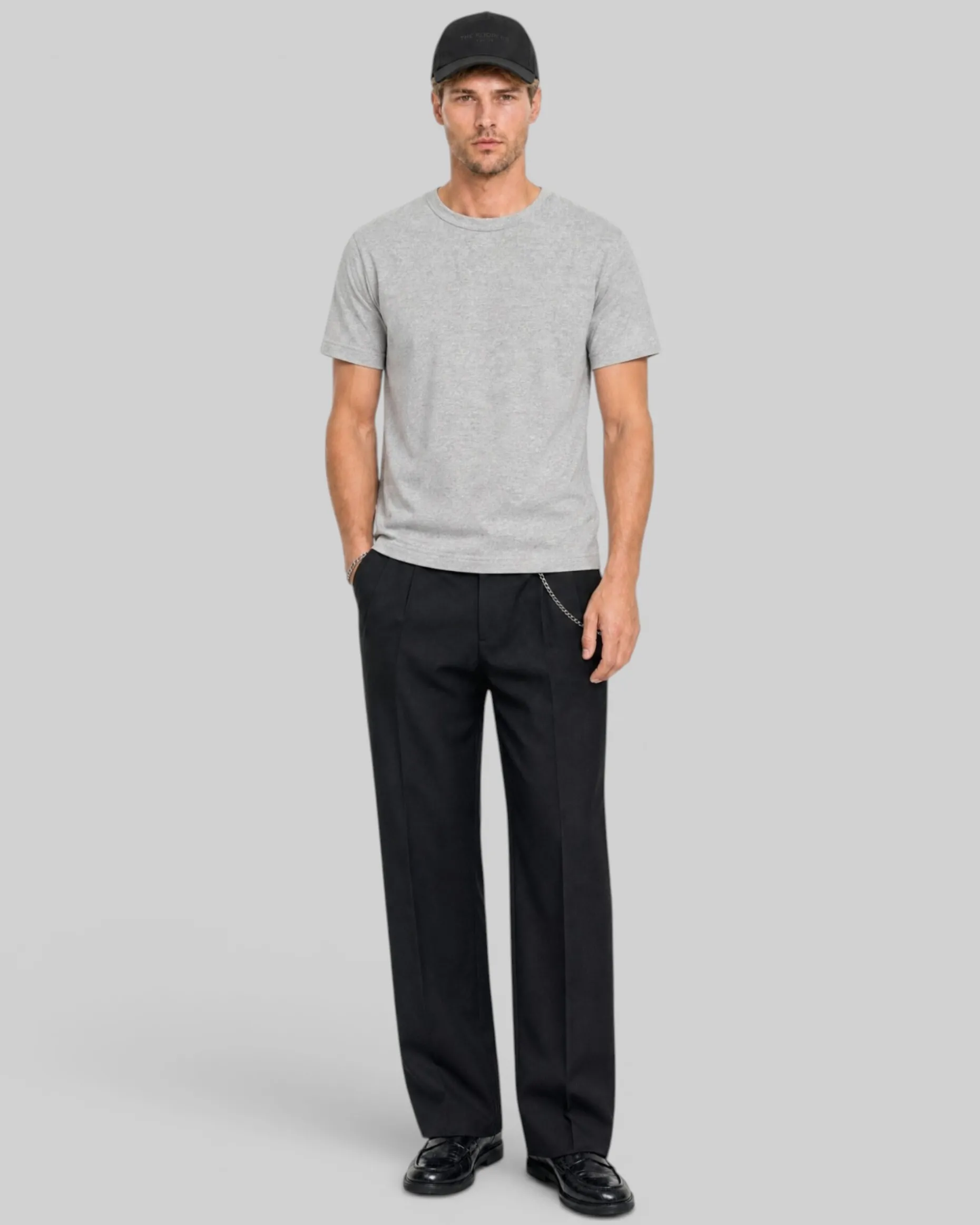 T-shirt uni gris chiné