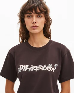 T-shirt What Is avec strass marron
