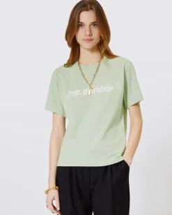 T-shirt What Is avec strass vert