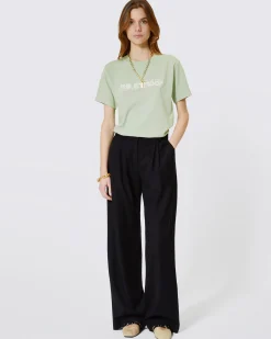 T-shirt What Is avec strass vert