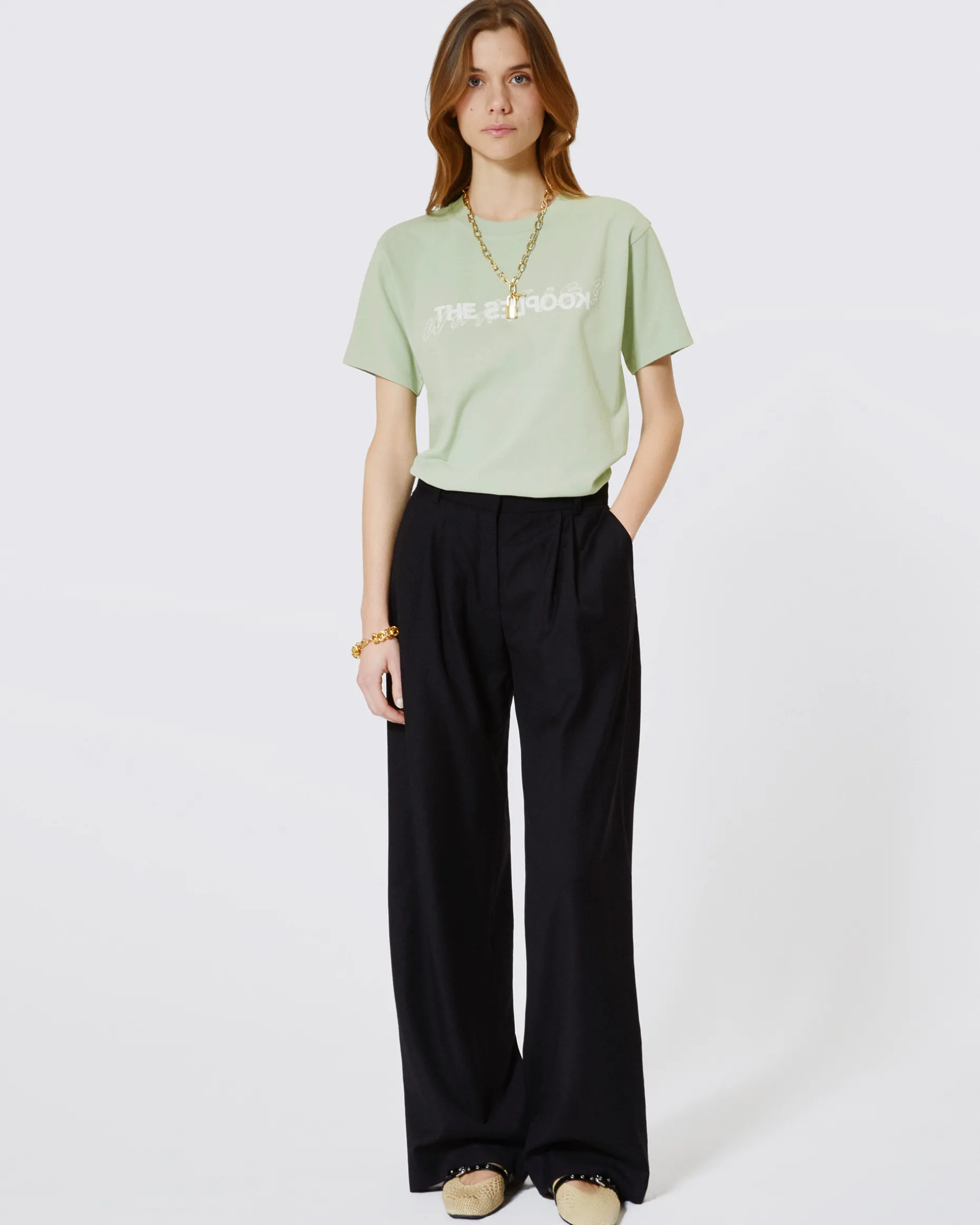 T-shirt What Is avec strass vert