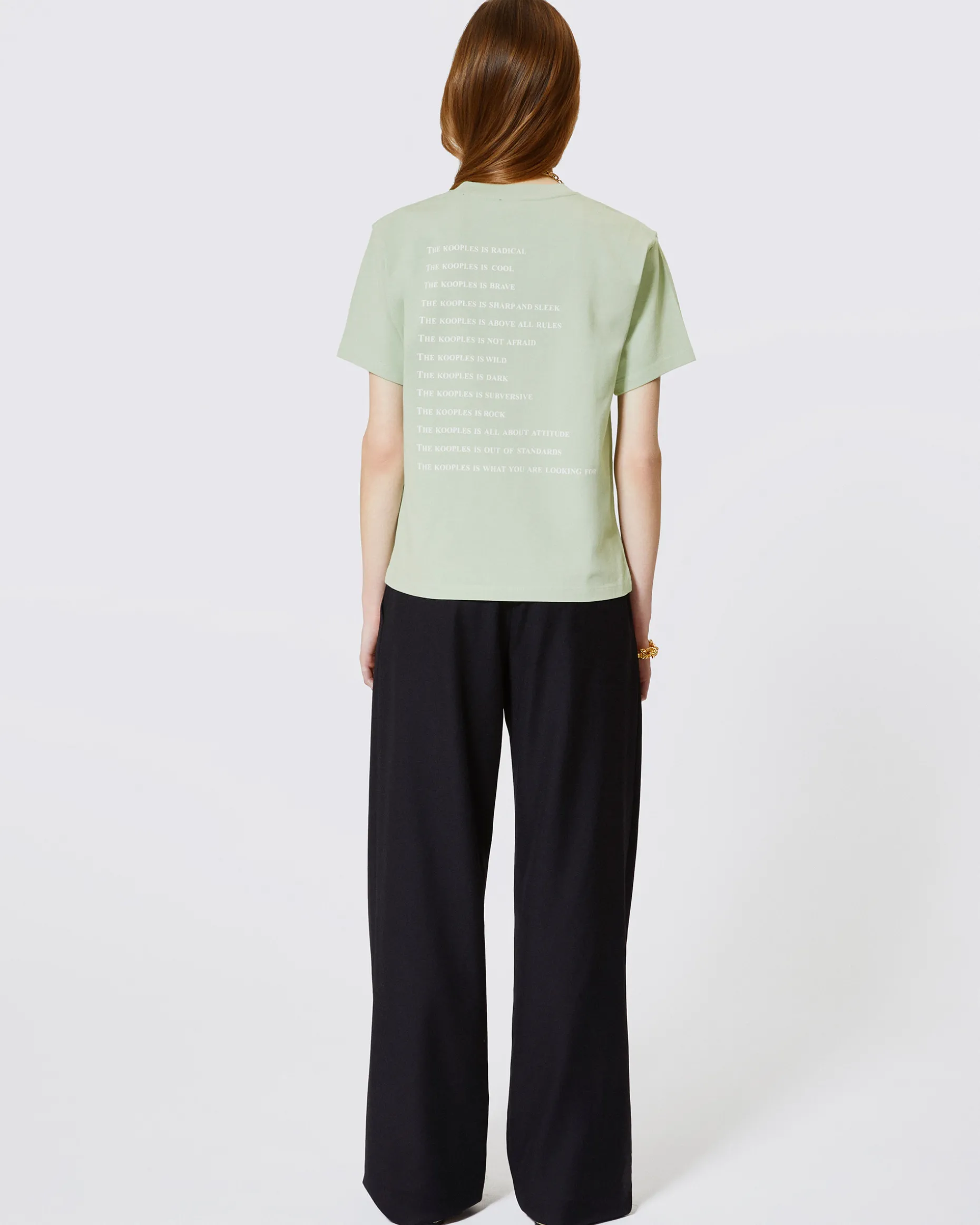 T-shirt What Is avec strass vert