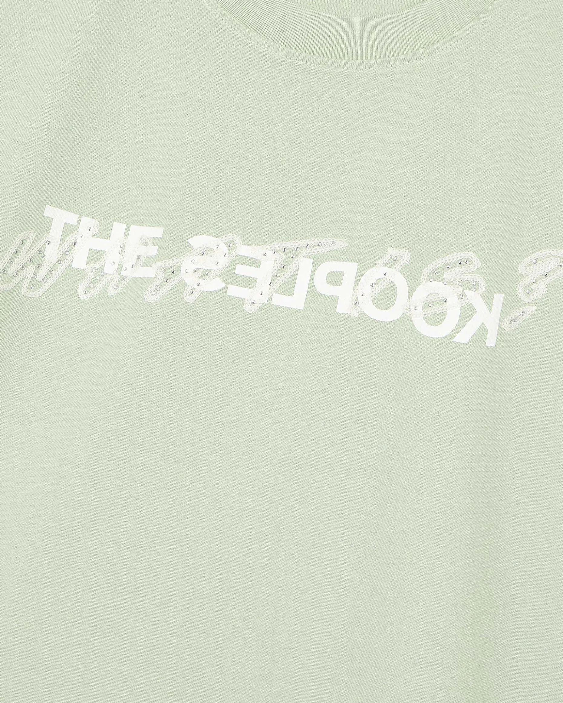 T-shirt What Is avec strass vert
