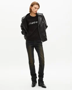 T-shirt What Is effet metallique noir