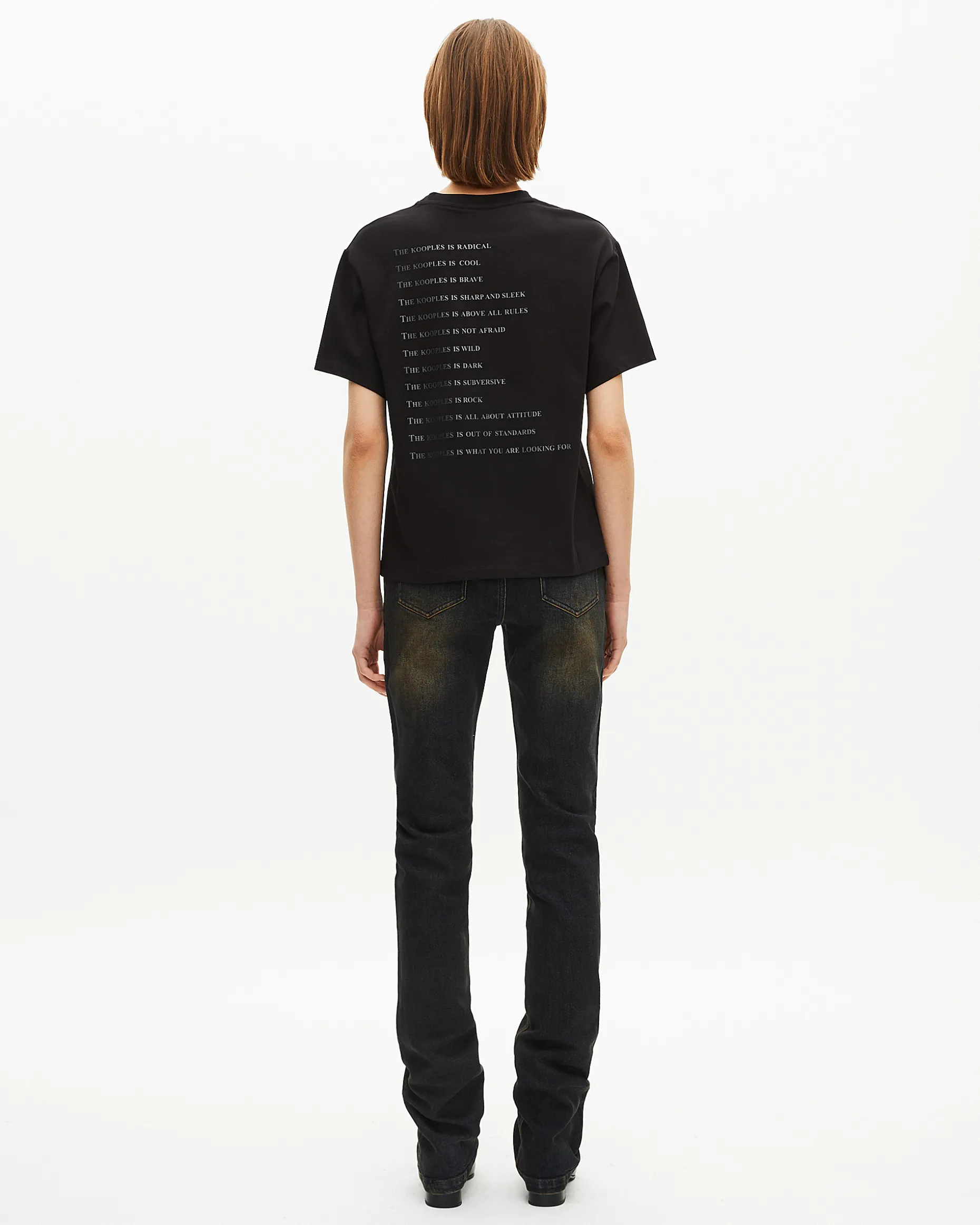 T-shirt What Is effet metallique noir