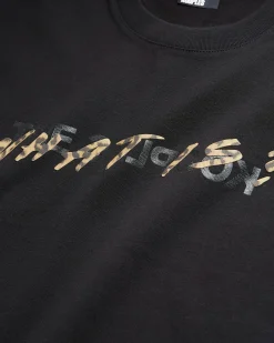 T-shirt What Is noir et léopard