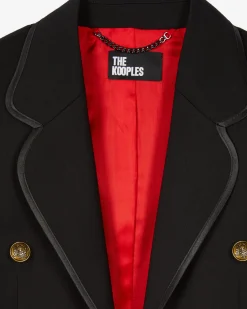 Veste courte en laine mélangée noire