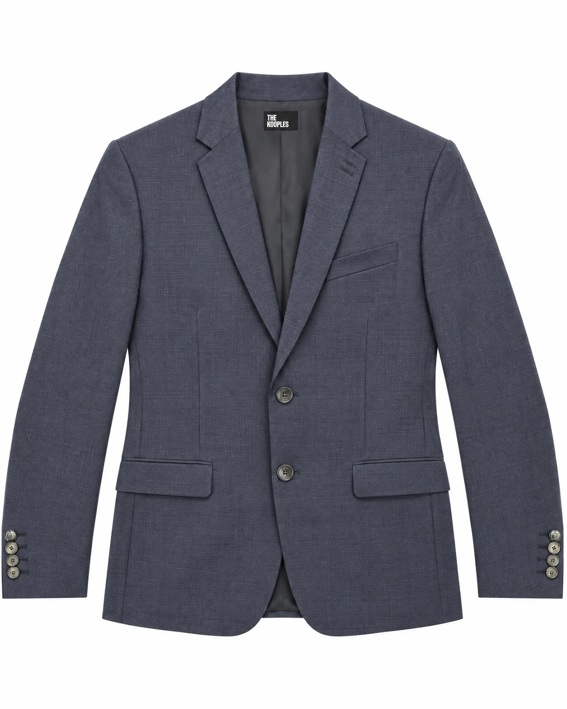 Veste de costume ajustée à tartan en laine marine