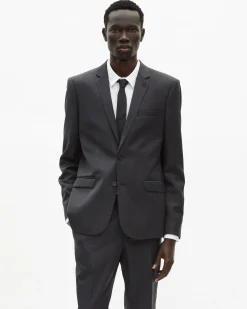 Veste de costume coupe ajustée en laine gris