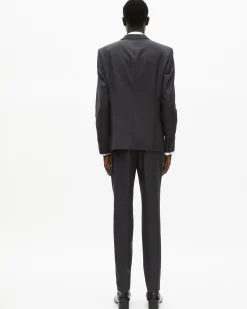 Veste de costume coupe ajustée en laine gris