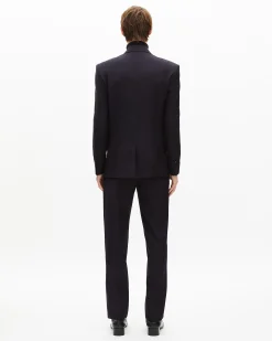 Veste de costume croisée à rayures marine
