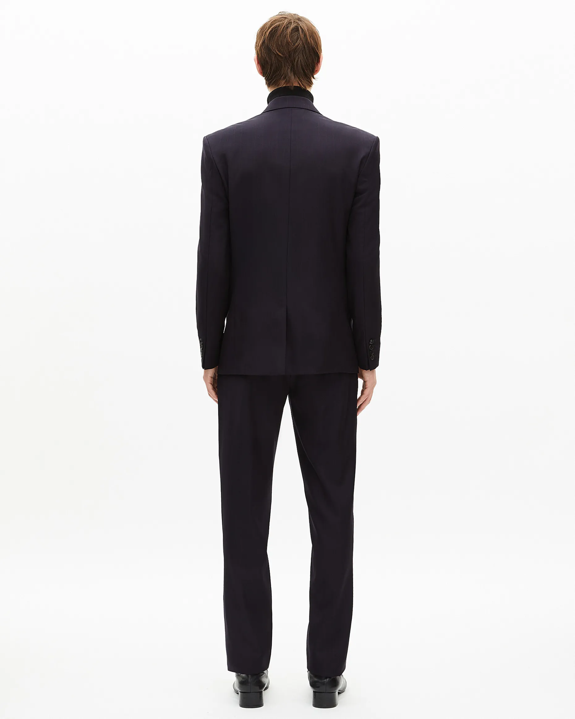 Veste de costume croisée à rayures marine