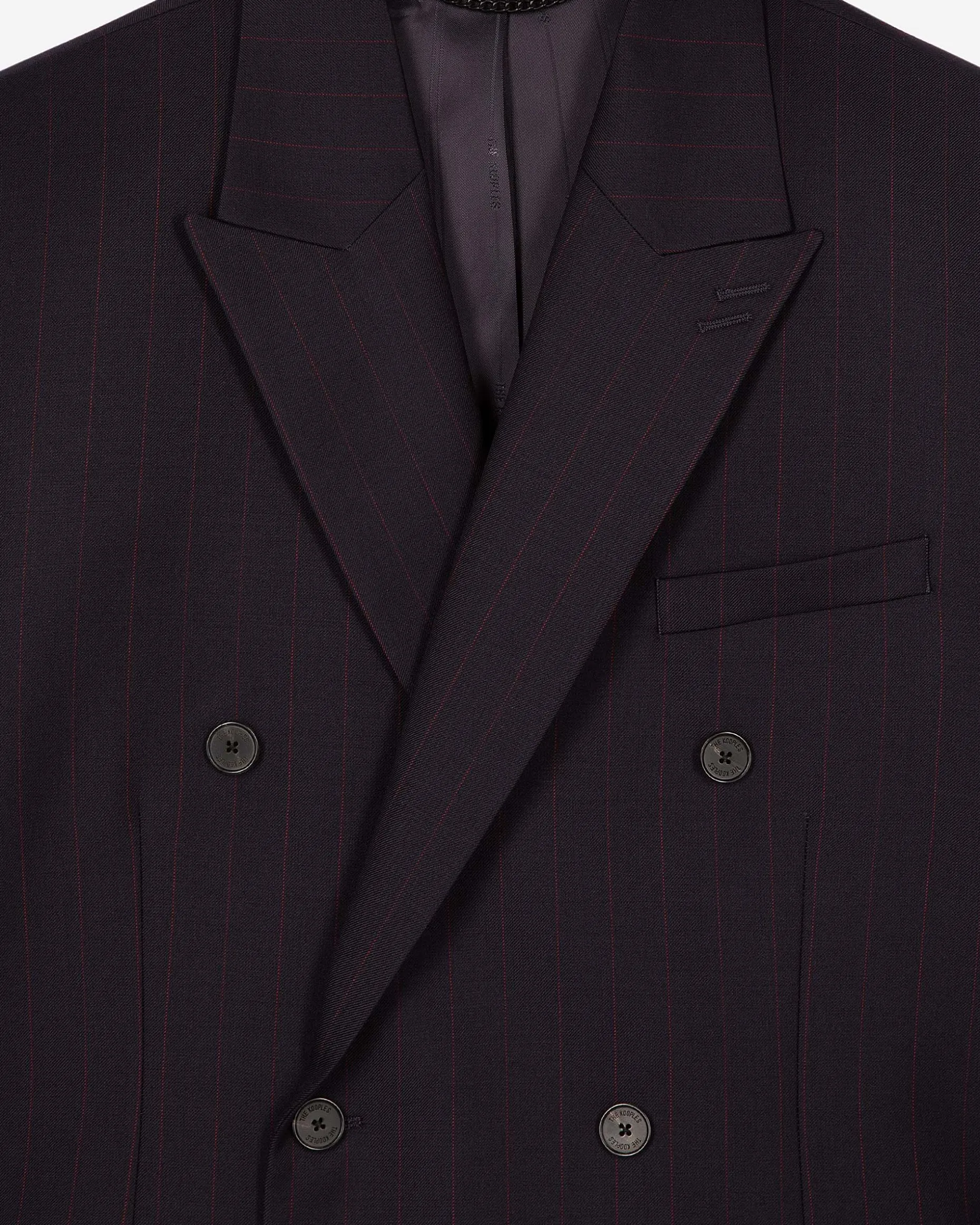 Veste de costume croisée à rayures marine