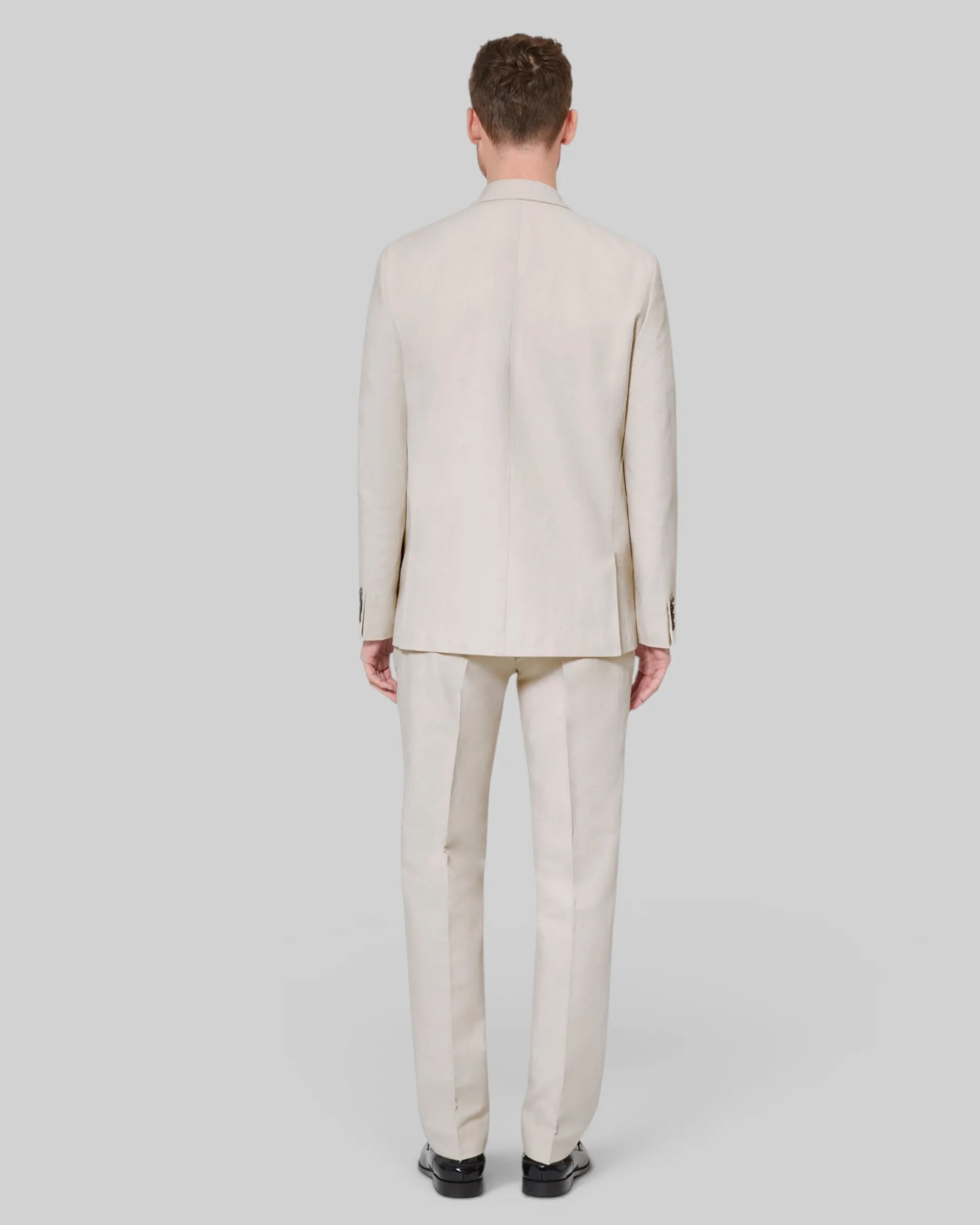 Veste de costume en coton lin beige