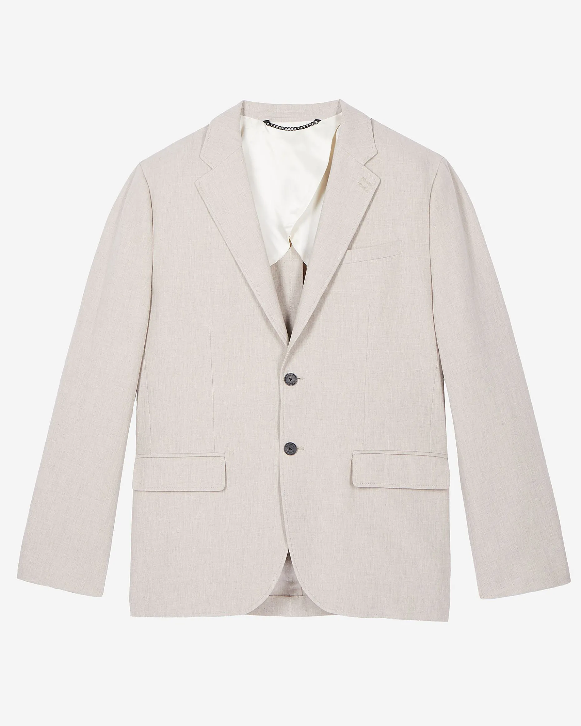 Veste de costume en coton lin beige