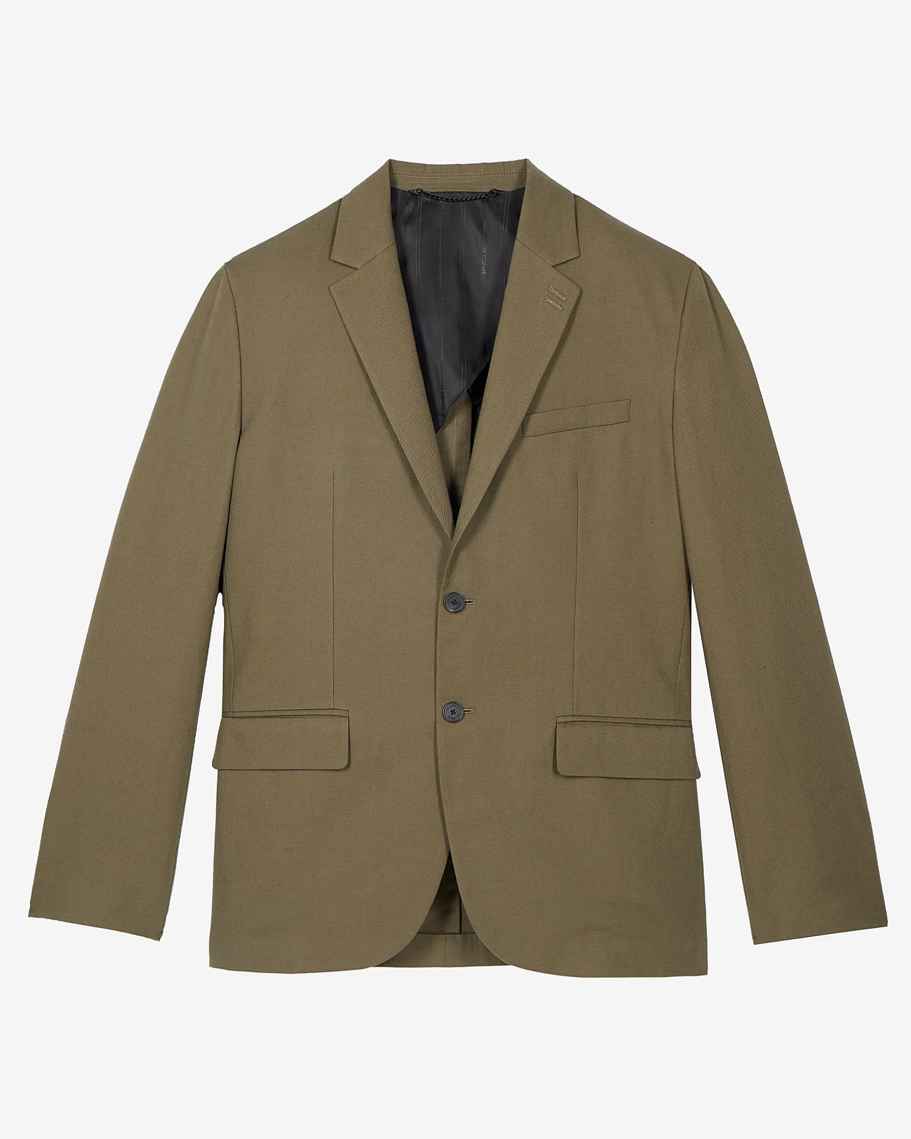 Veste de costume en coton lin kaki