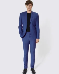 Veste de costume en laine bleue