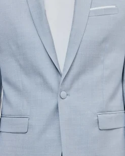 Veste de costume en laine coupe ajustée bleu