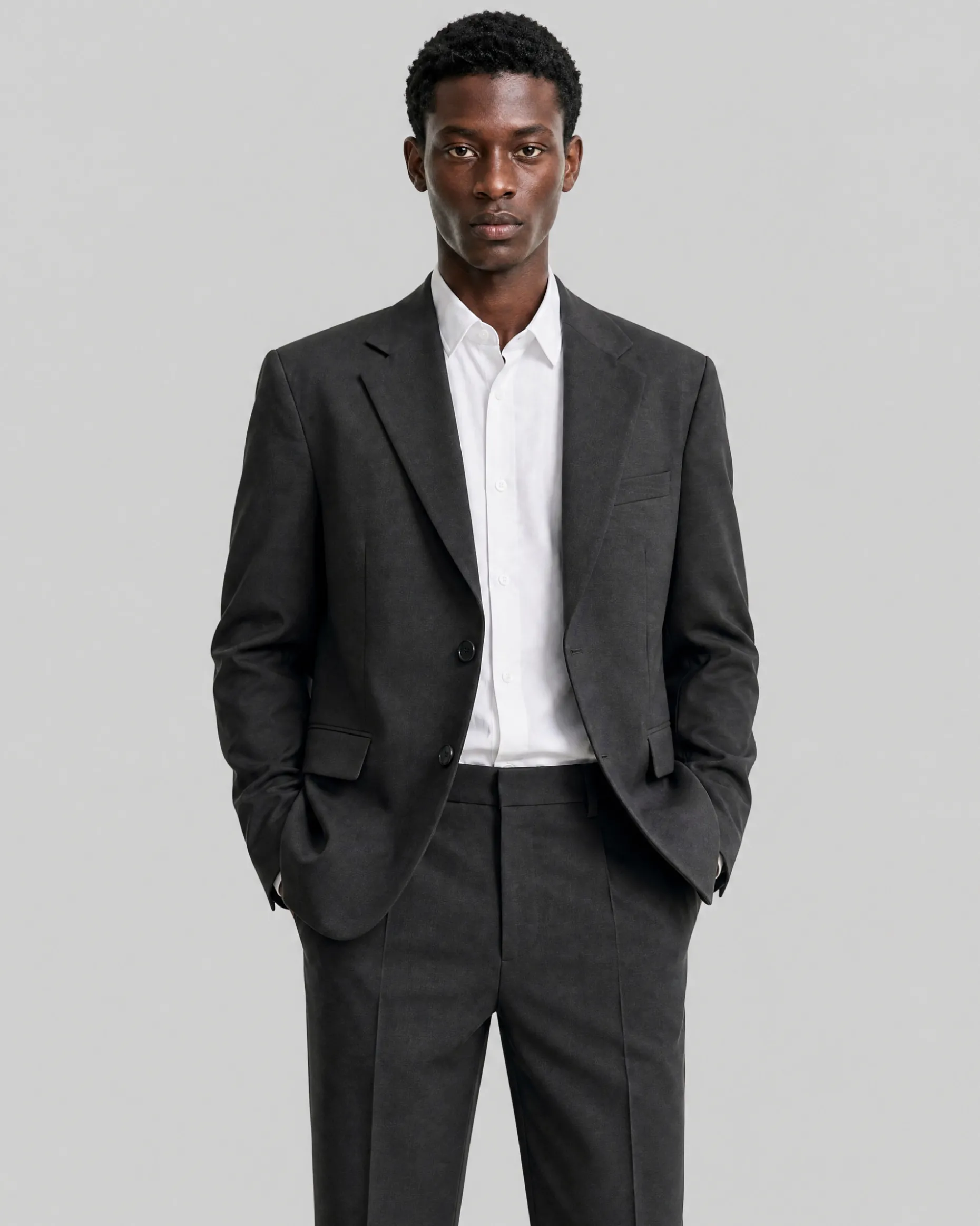 Veste de costume en laine gris anthracite