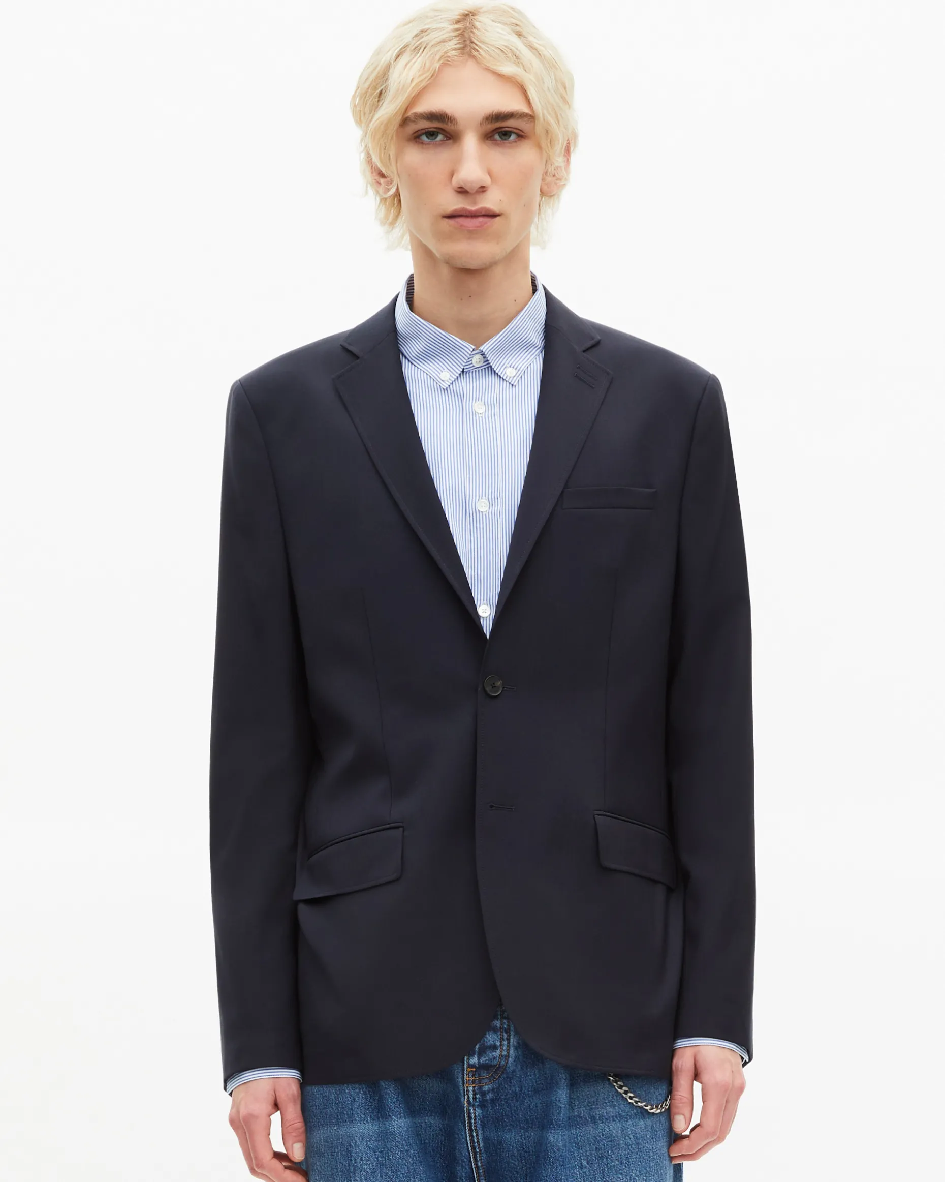 Veste de costume en laine marine