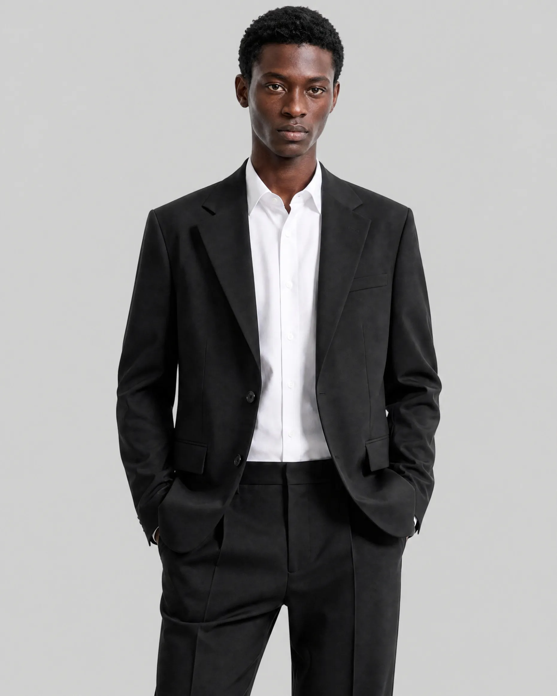 Veste de costume en laine noire