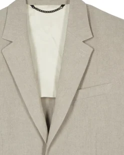 Veste de costume en lin beige