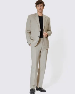 Veste de costume en lin beige