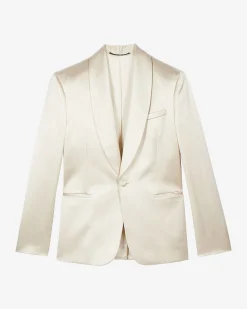 Veste de smoking en satin écru