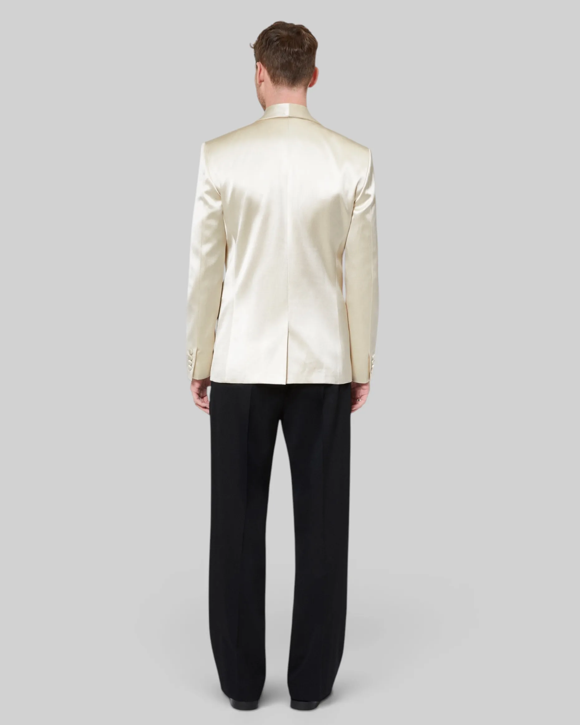 Veste de smoking en satin écru