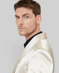 Veste de smoking en satin écru