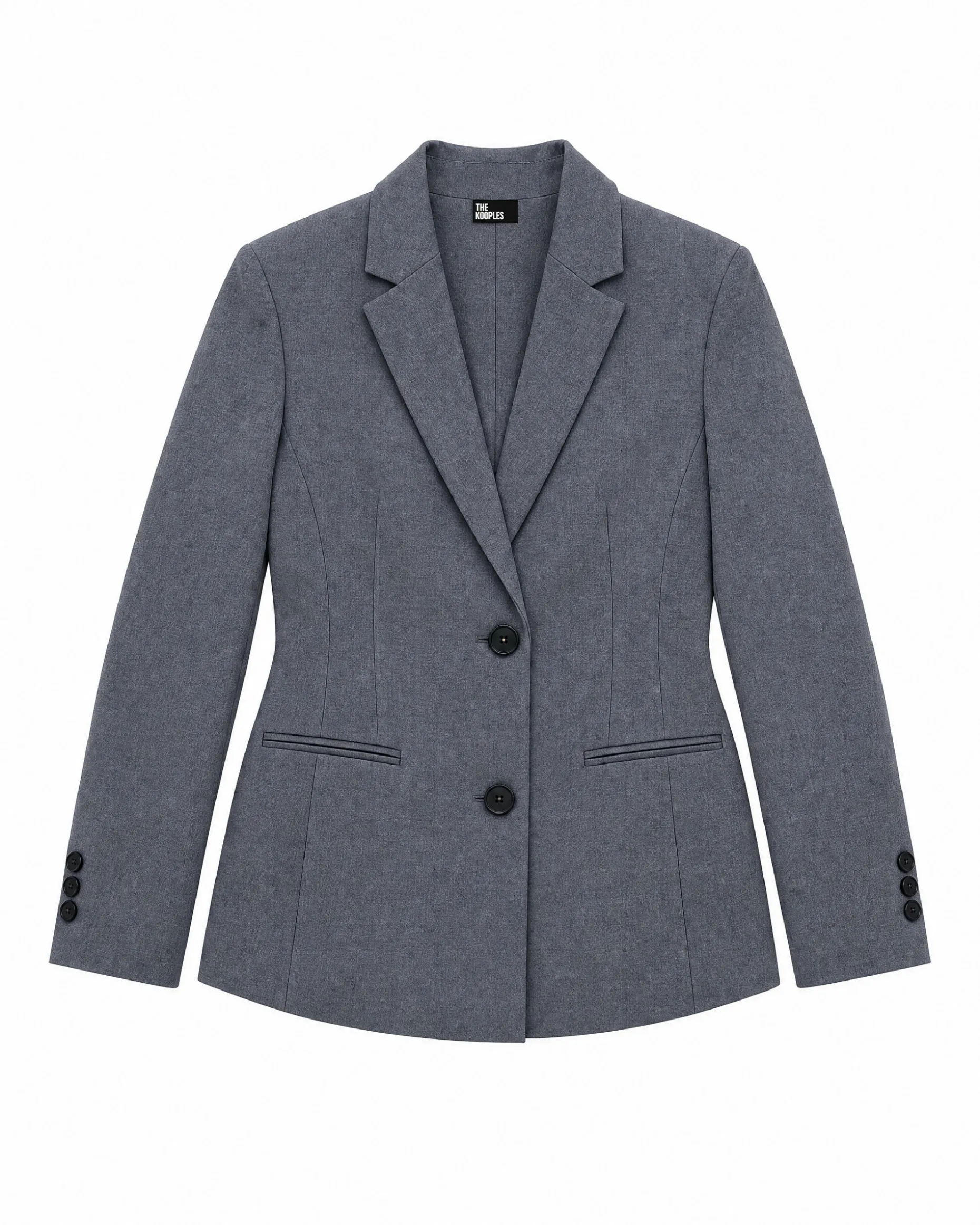 Veste de tailleur ajustée en laine mélangée grise