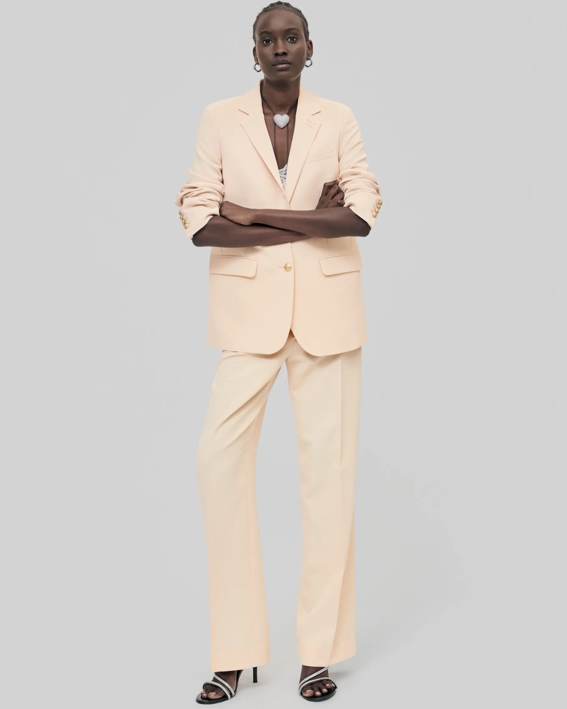 Veste de tailleur droite pêche
