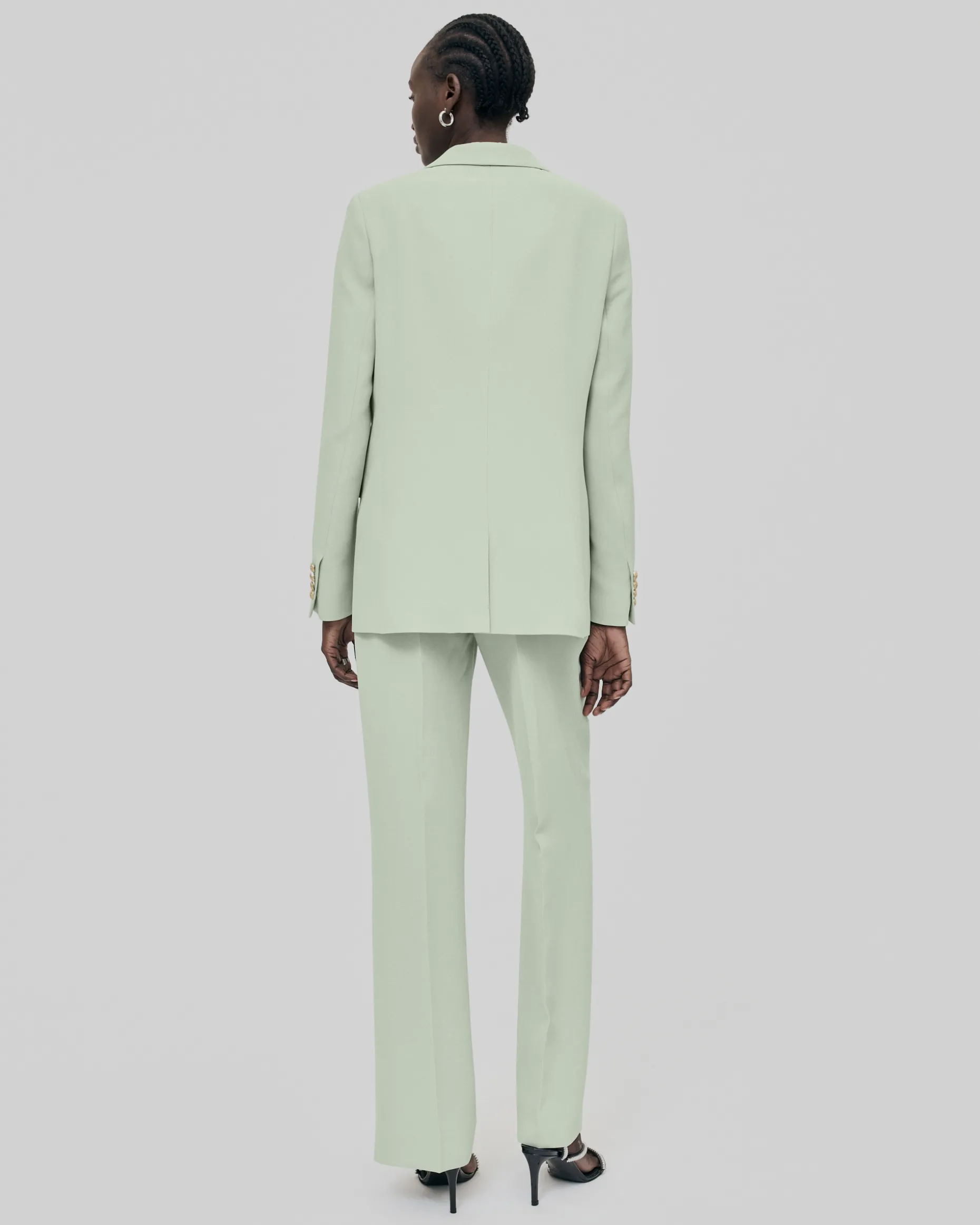 Veste de tailleur droite vert pastel