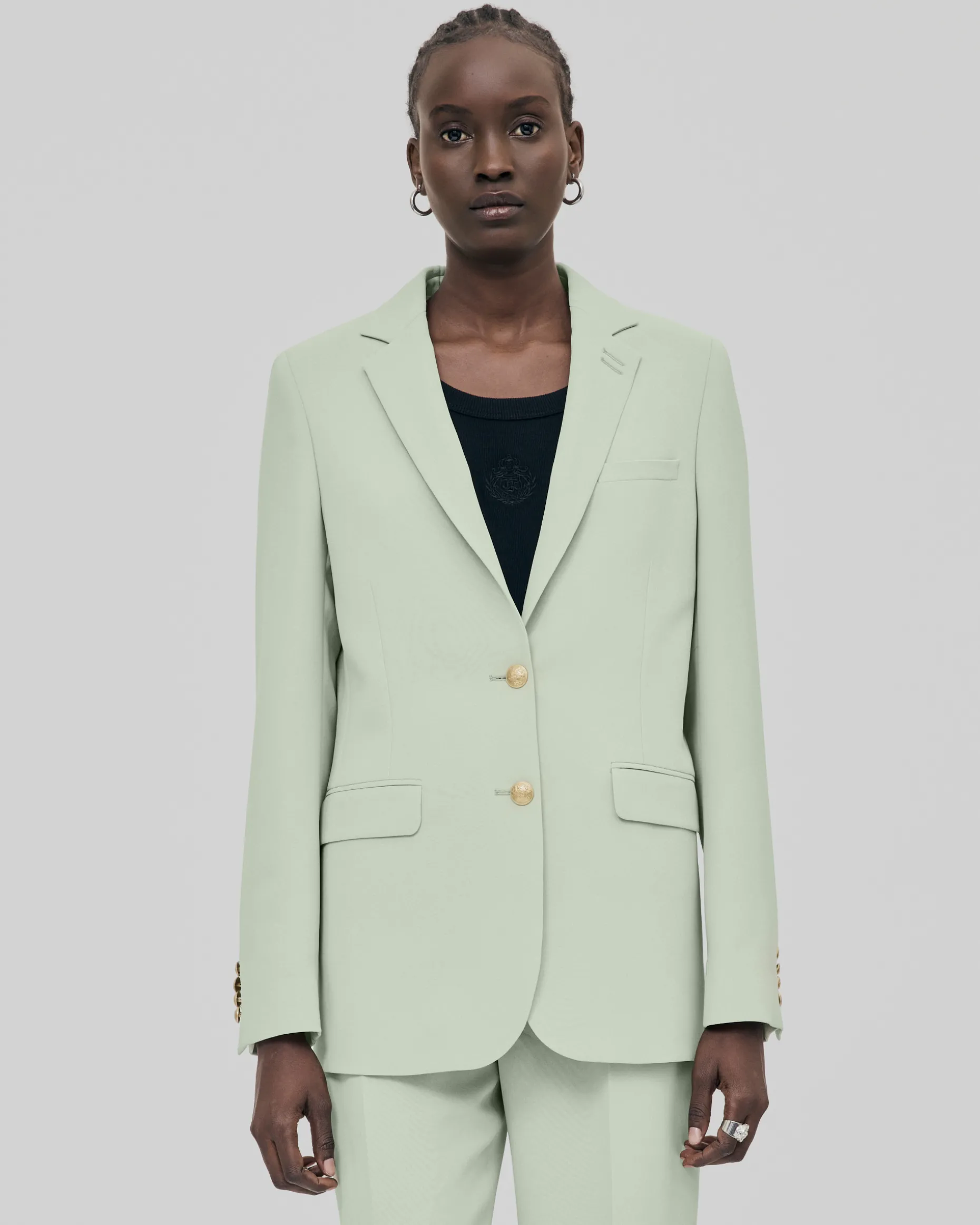 Veste de tailleur droite vert pastel