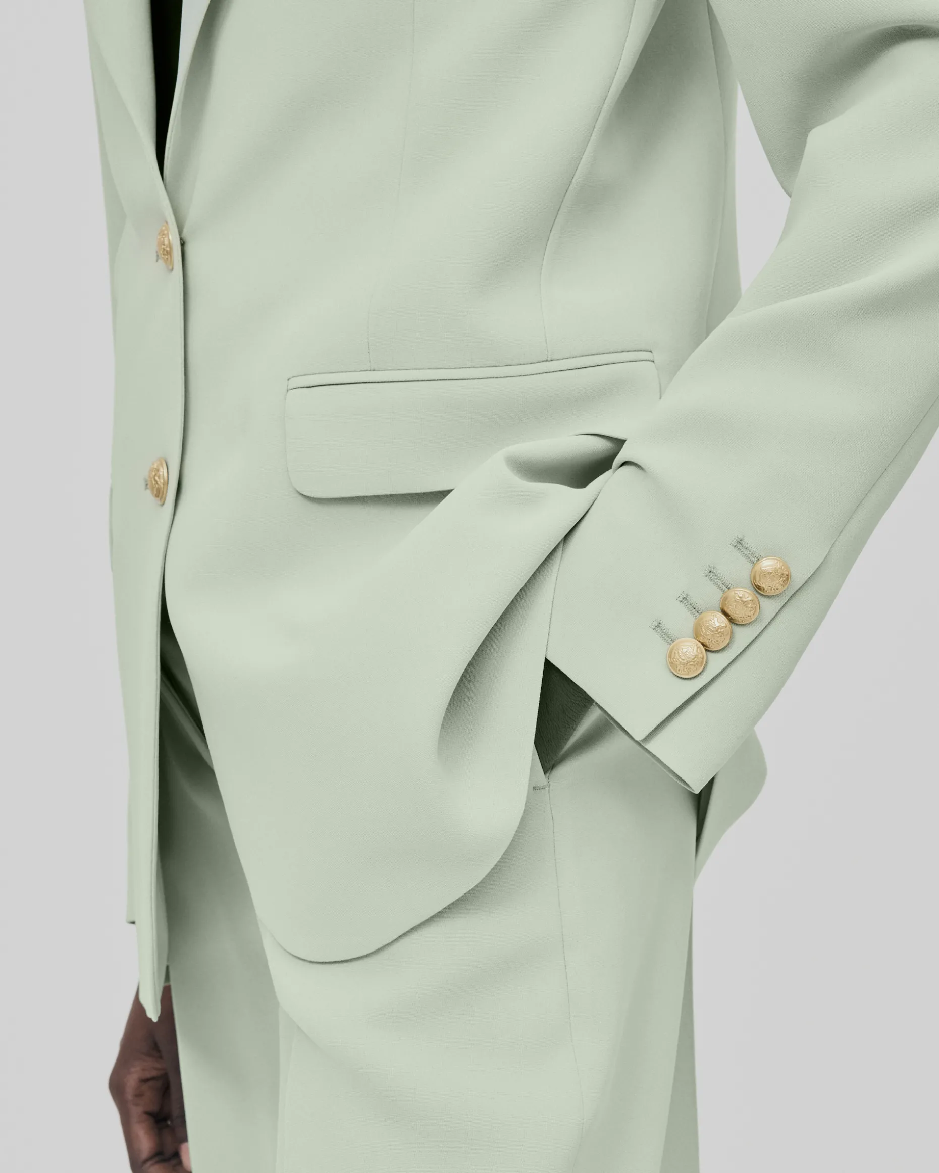 Veste de tailleur droite vert pastel