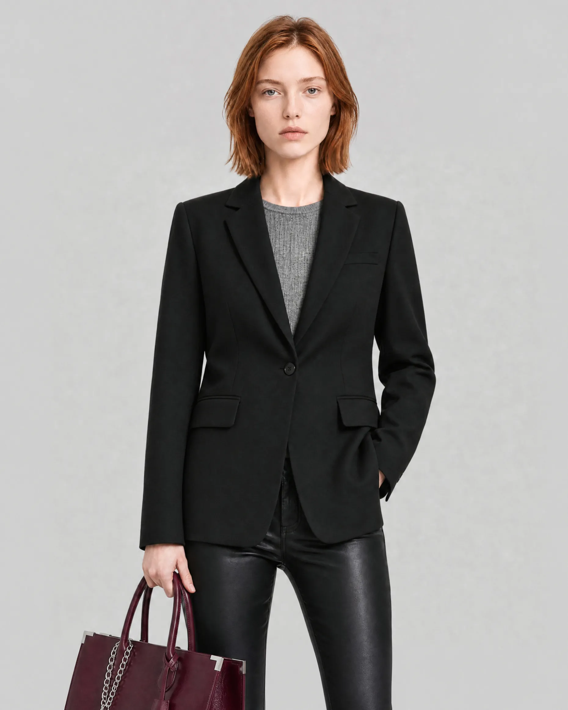 Veste de tailleur en laine noire