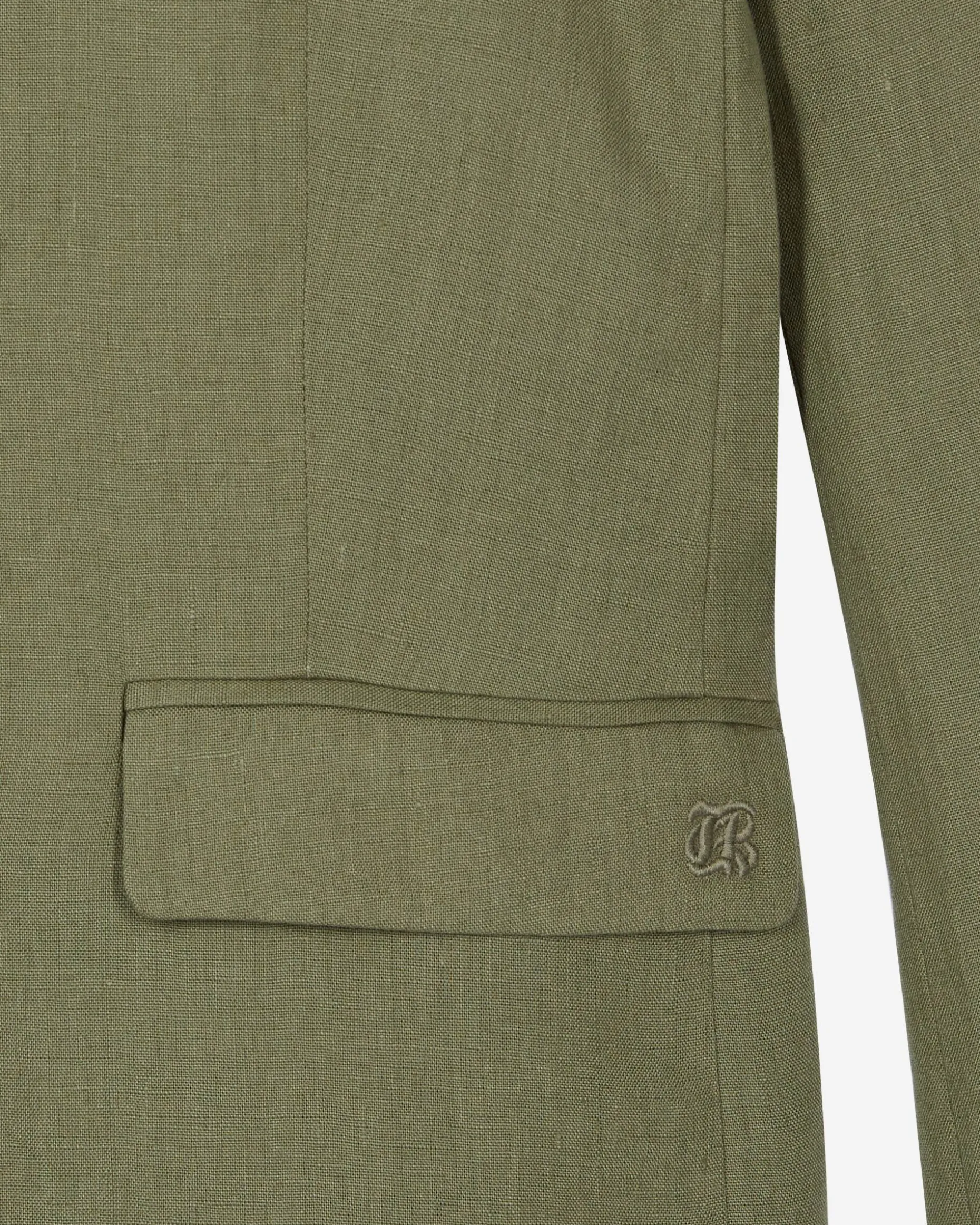 Veste de tailleur en lin kaki