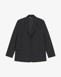 Veste de tailleur oversize en laine noire