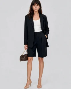 Veste de tailleur oversize en laine noire