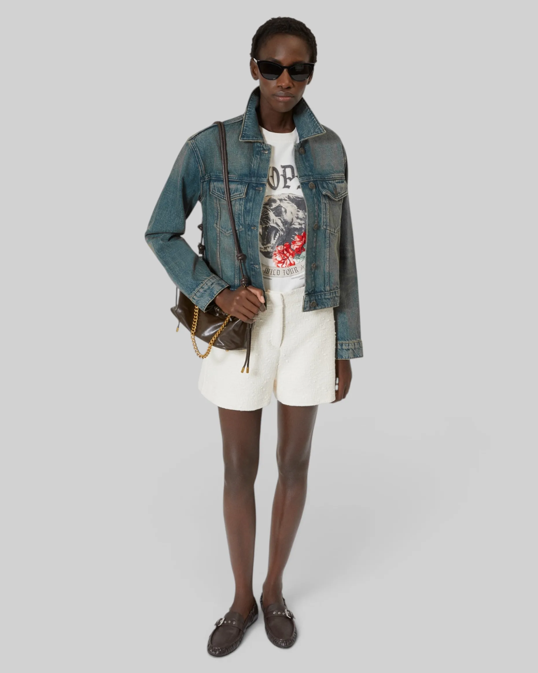 Veste en denim bleu