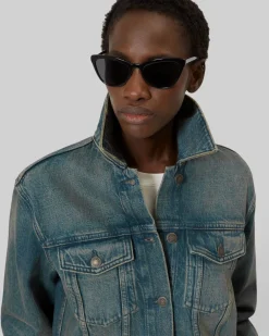 Veste en denim bleu