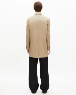 Veste longue croisée beige