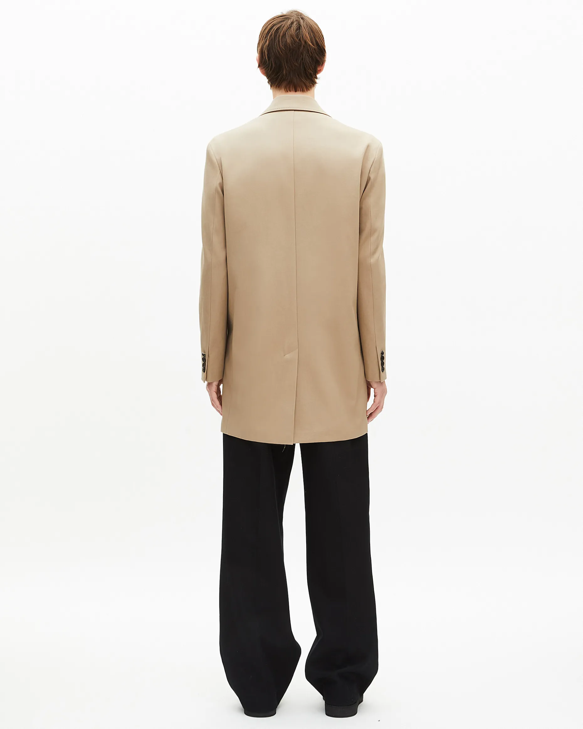 Veste longue croisée beige