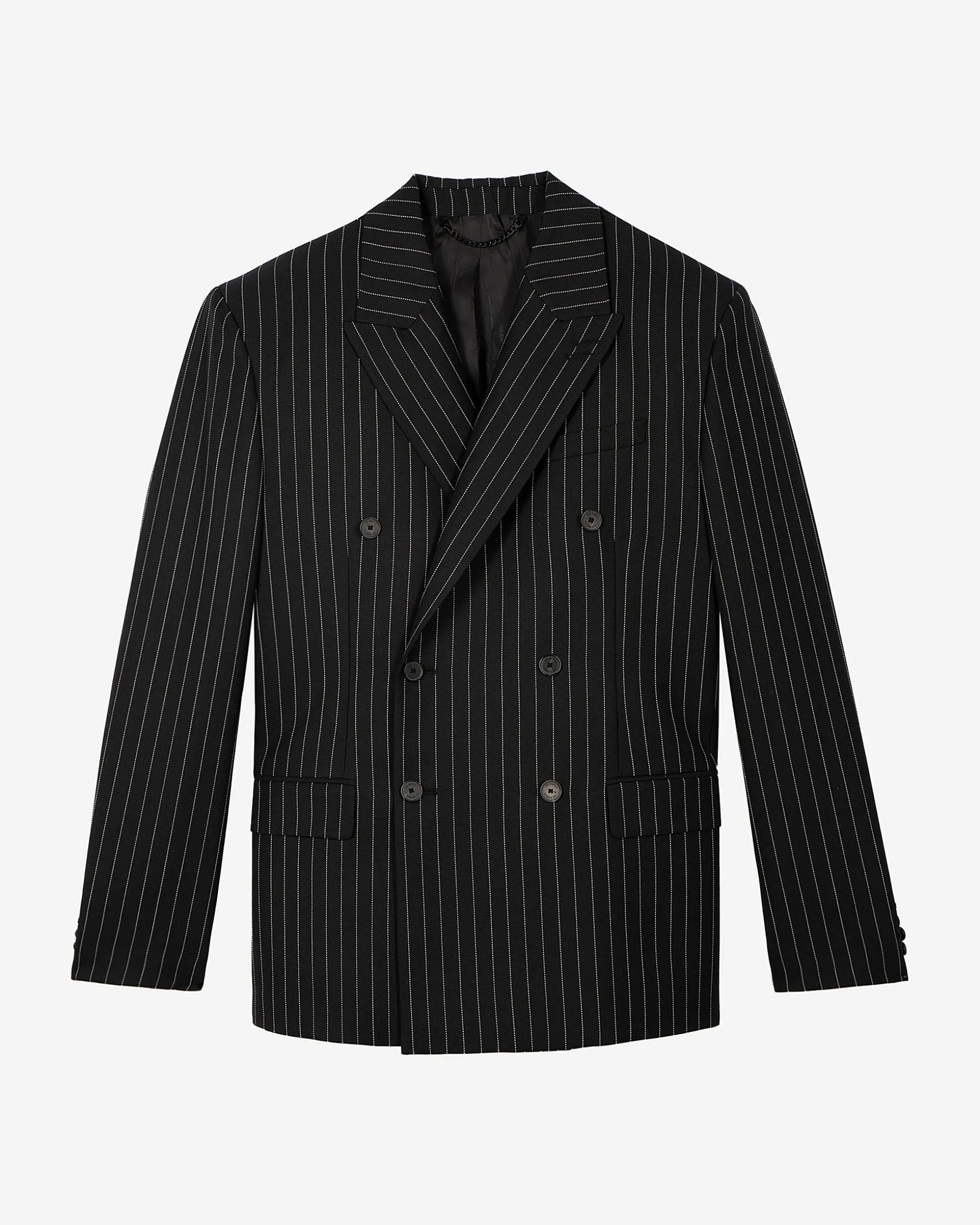 Veste à rayures croisée noire