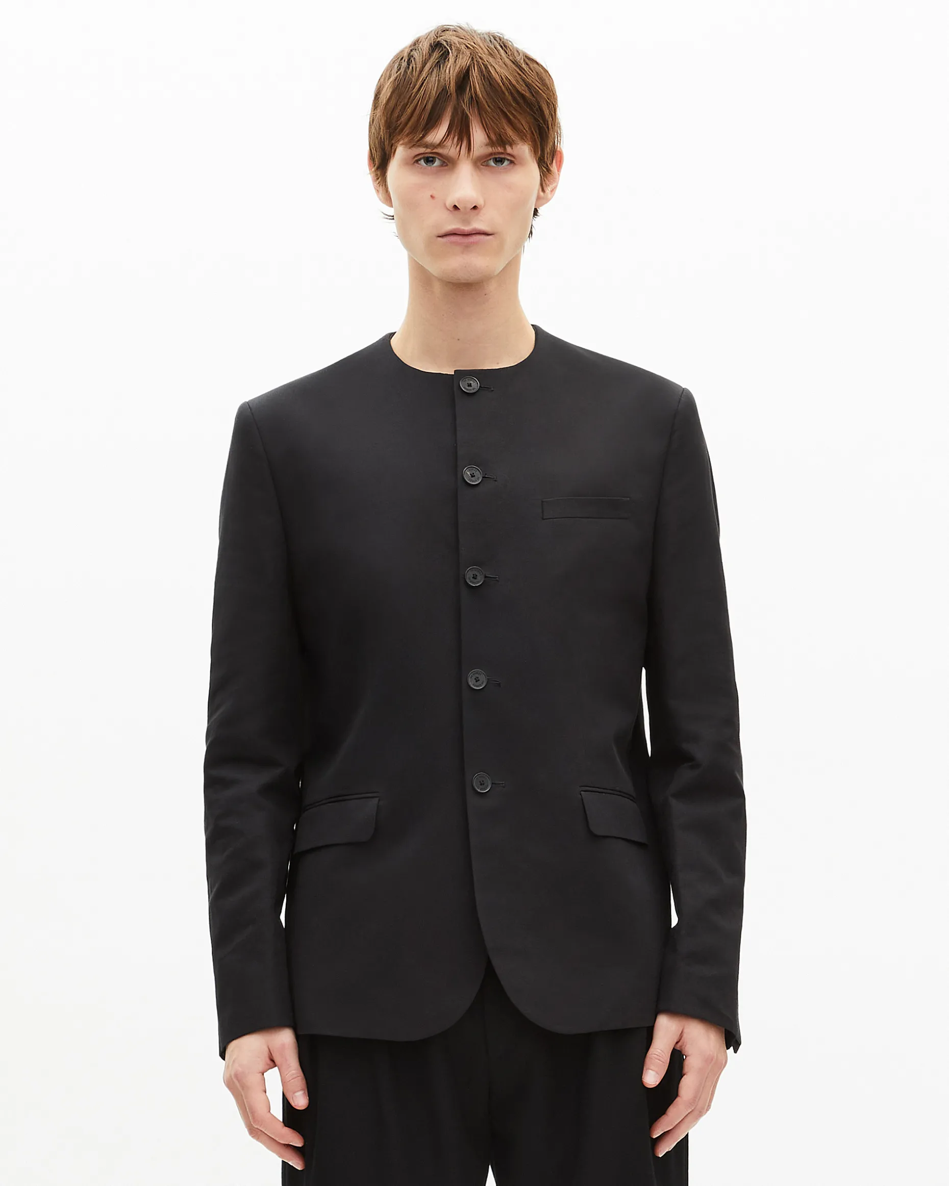 Veste sans col noire