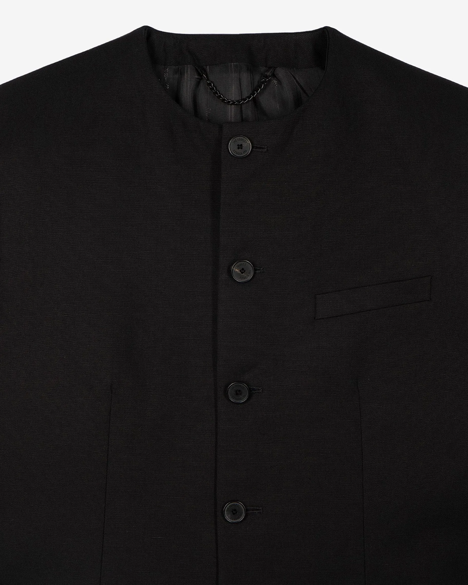 Veste sans col noire